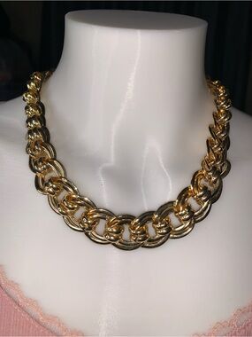 Charter Club Shiny Gold Interlocking Link Necklace
